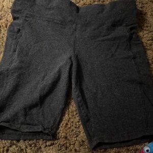 Large dark gray biker shorts